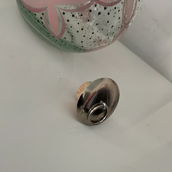 VINTAGE CLEAR GLASS HANDPAINTED DECANTER - Picture 11 of 11